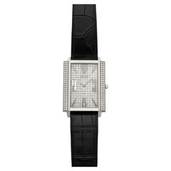 2005 Piaget Black Tie P10098 18K White Gold Diamond Pave Dial Manual 28mm