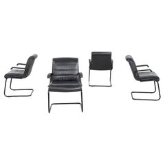 2005 Richard Sapper for Knoll Executive Side Chairs in Black Leather