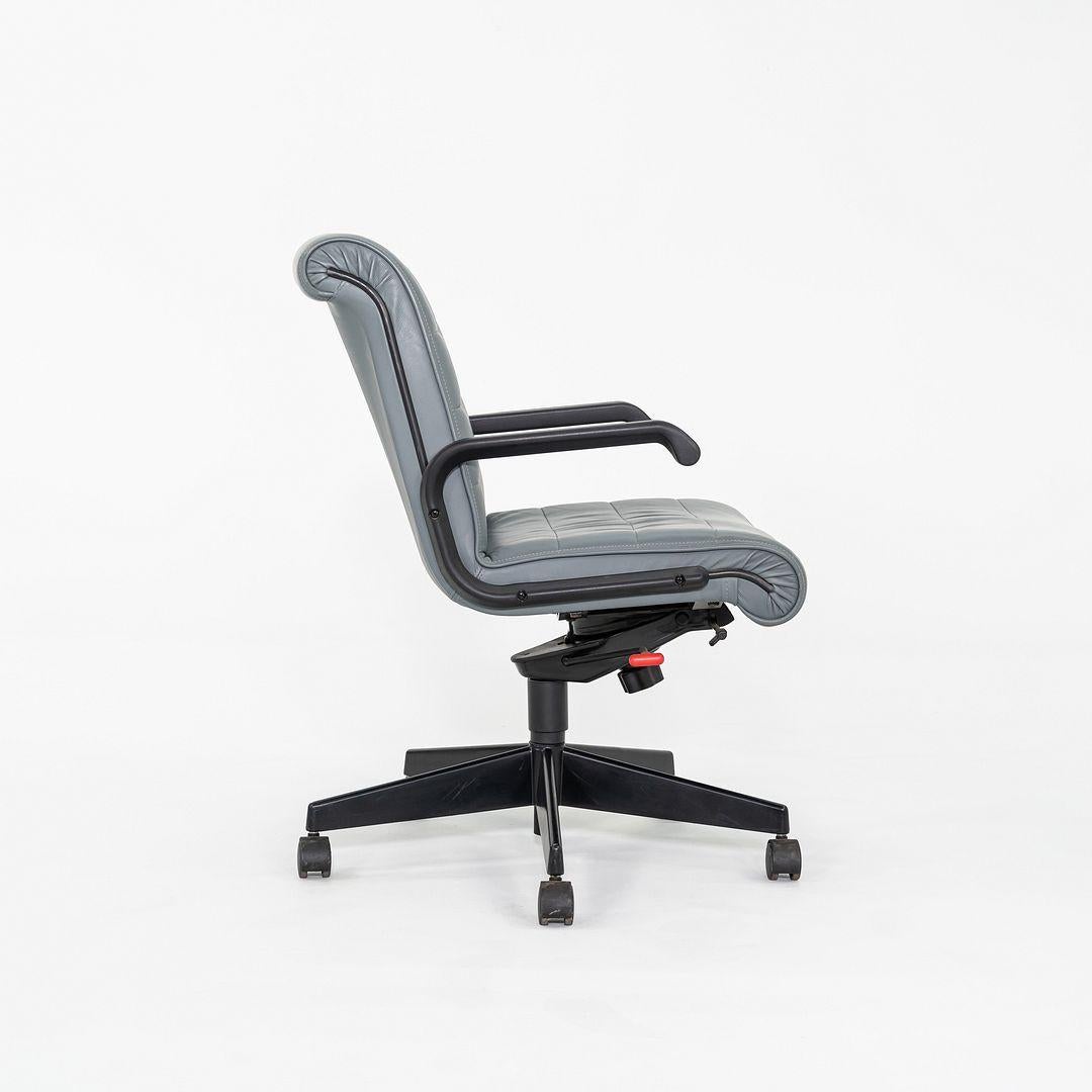 2005 Richard Sapper for Knoll Management Desk Chair in Grey Volo Leather (Moderne) im Angebot