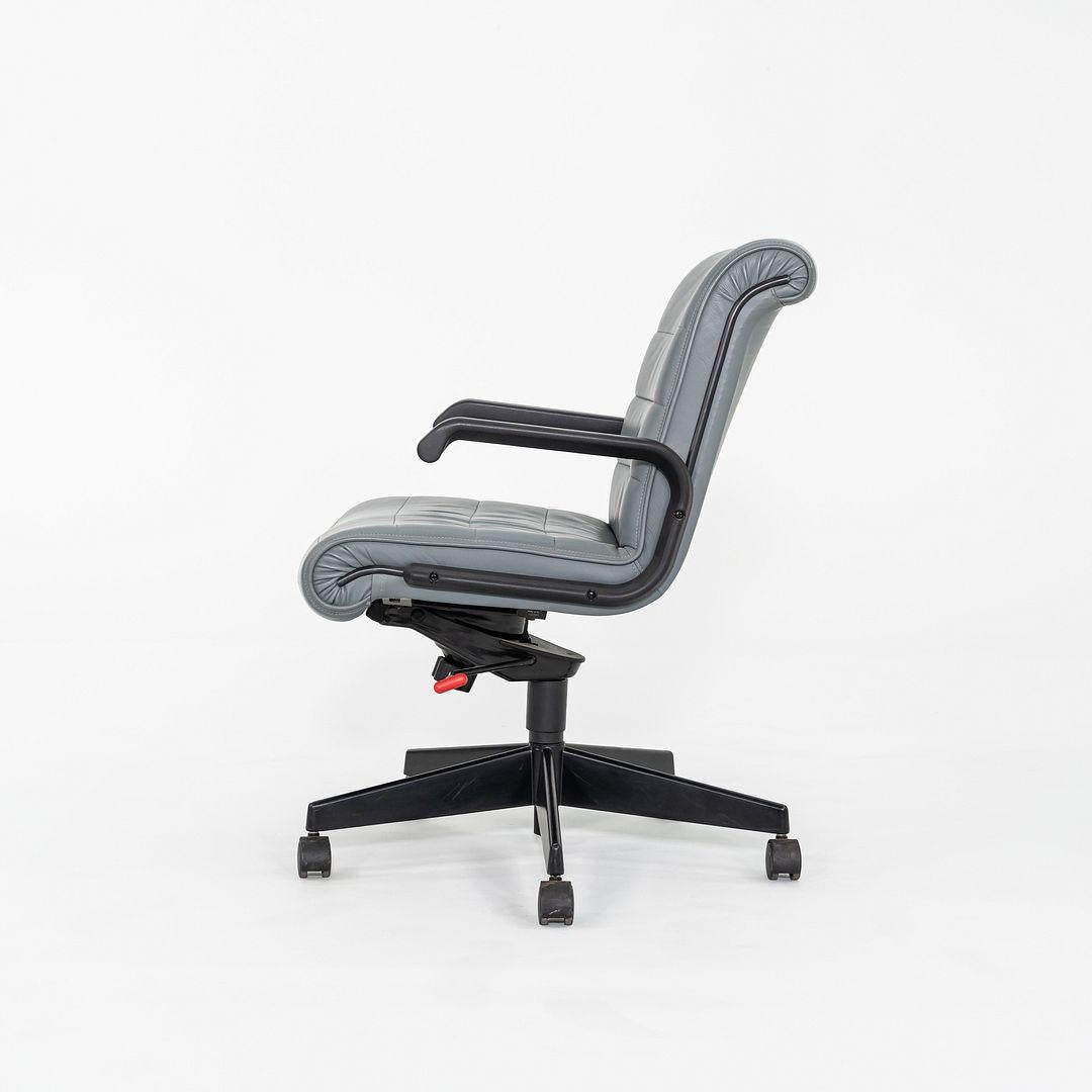 2005 Richard Sapper for Knoll Management Desk Chair in Grey Volo Leather im Zustand „Gut“ im Angebot in Philadelphia, PA