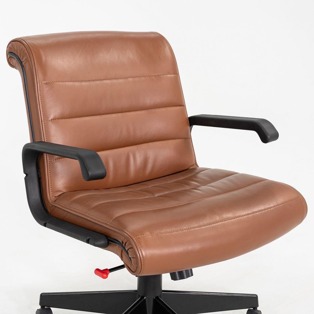 2005 Richard Sapper für Knoll Management Schreibtischstühle aus dunklem cognacfarbenem Leder im Angebot 4