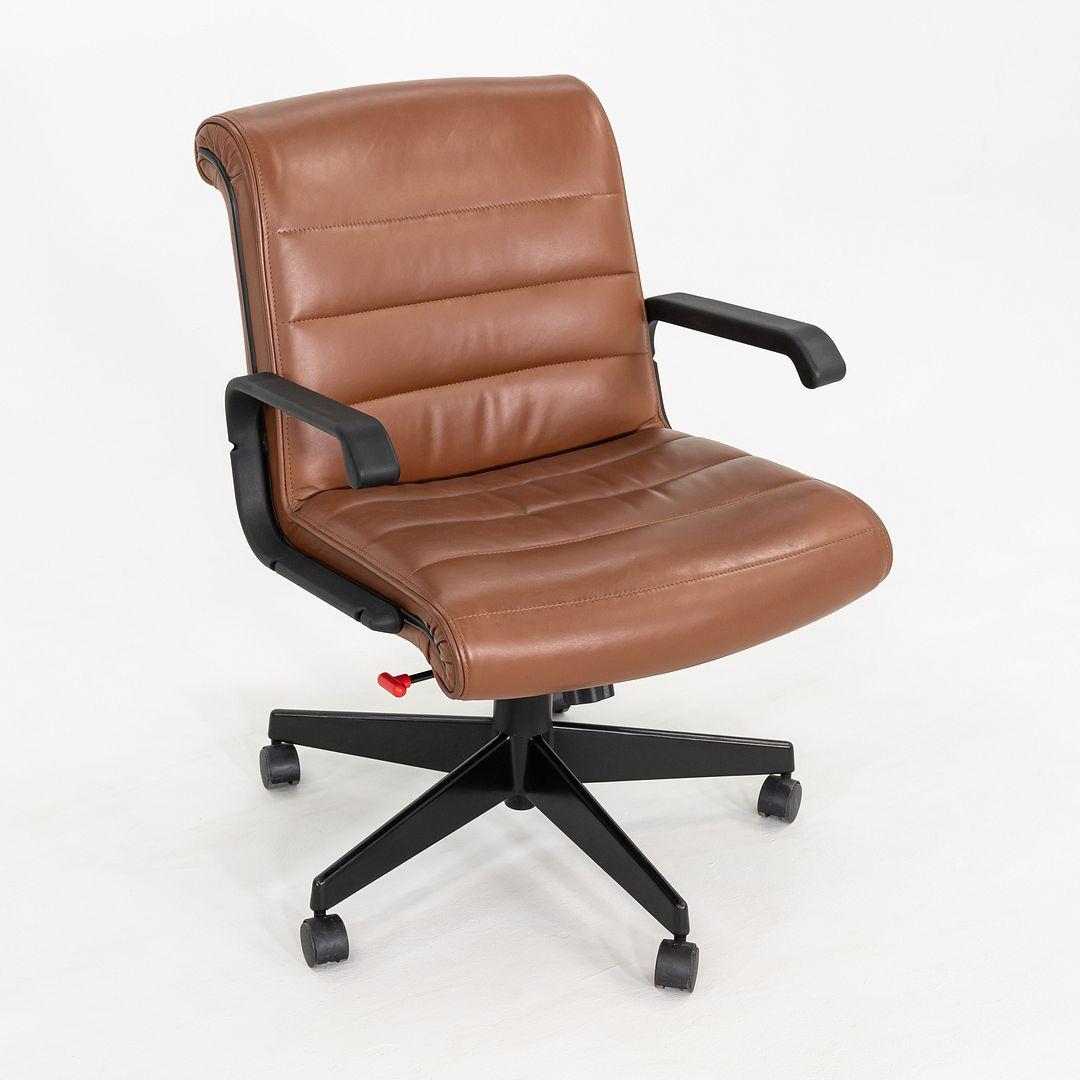 2005 Richard Sapper für Knoll Management Schreibtischstühle aus dunklem cognacfarbenem Leder im Angebot 5