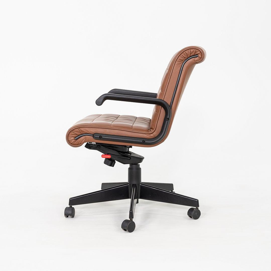 2005 Richard Sapper für Knoll Management Schreibtischstühle aus dunklem cognacfarbenem Leder (Moderne) im Angebot