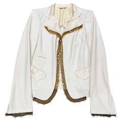 2005 Roberto Cavalli gold chain pearl trim jacket