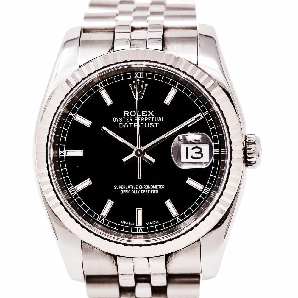 Contemporary 2005 Rolex Datejust 116234 Black Dial For Sale