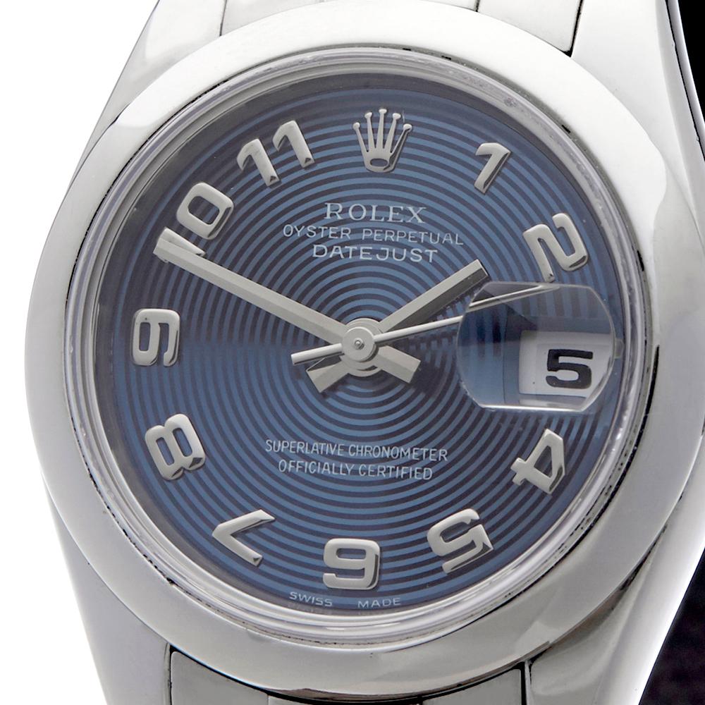 Contemporary 2005 Rolex Datejust Stainless Steel 179160 Wristwatch
 *
 *Complete with: Box Only dated 2005
 *Case Size: 26mm
 *Strap: Stainless Steel Oyster
 *Age: 2005
 *Strap length: Adjustable up to 15cm. Please note we can order spare links and