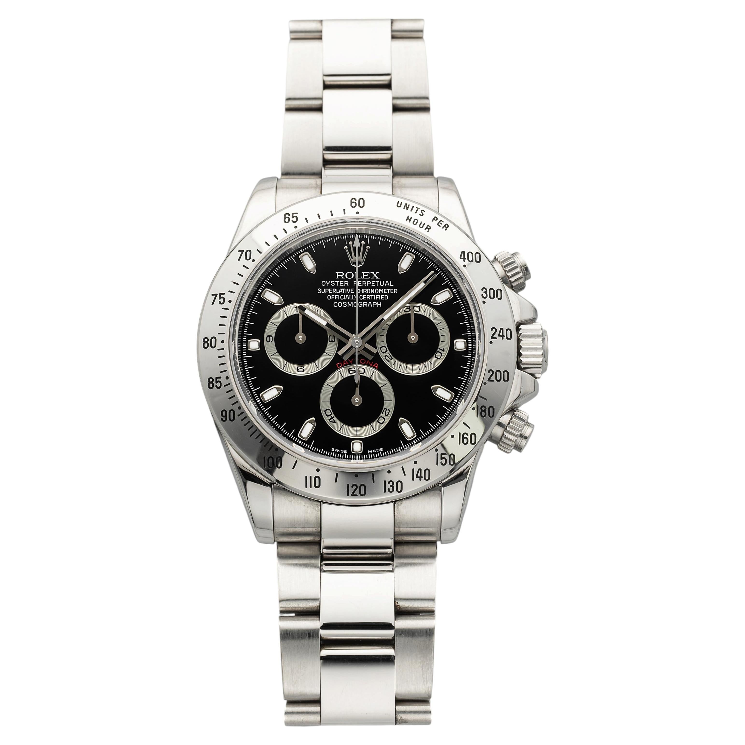 2005 Rolex Daytona 116520 Stainless Steel Black Dial Automatic 40mm For Sale