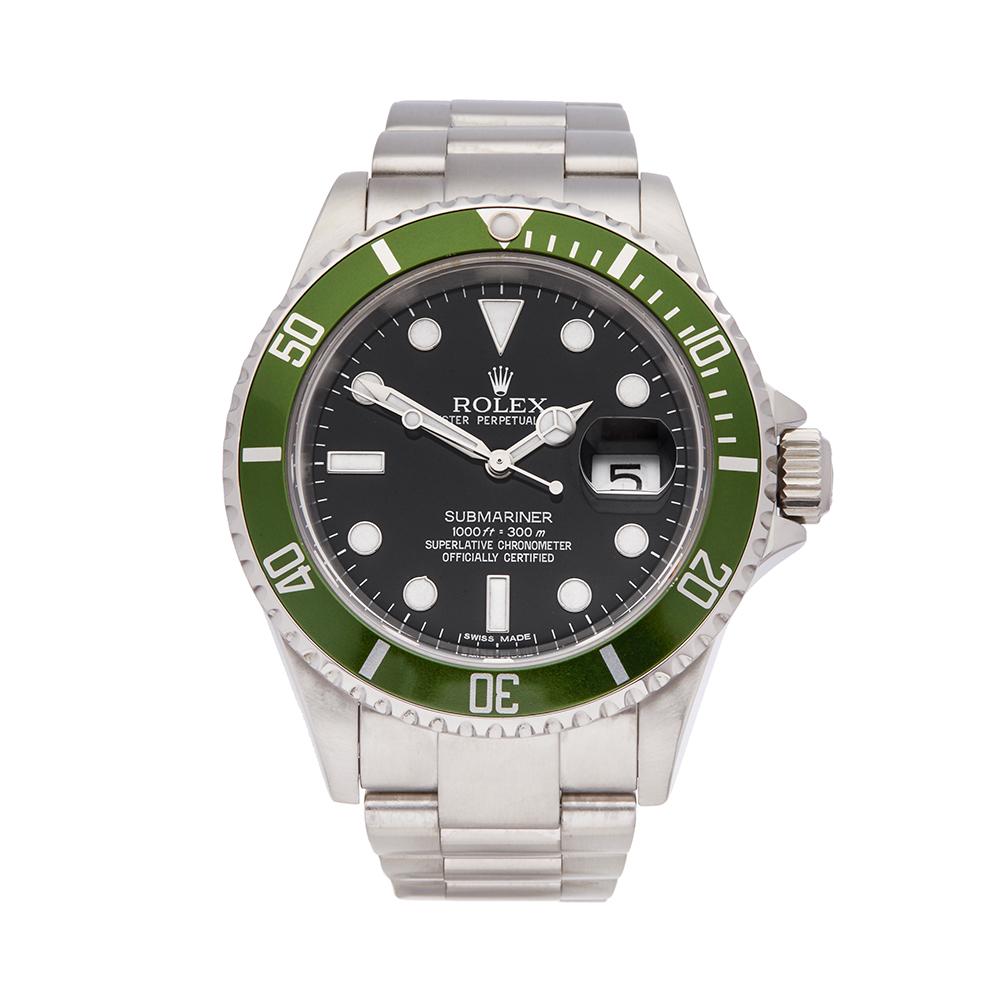 2005 Rolex Submariner Kermit Stainless Steel 16610LV Wristwatch