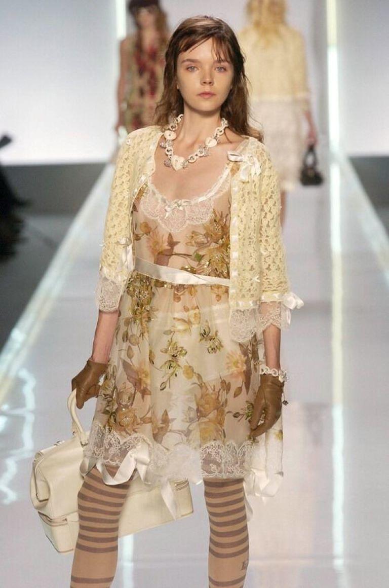 2005 s/s Christian Dior & Galliano Primavera / Verano 2005 Pasarela Top de seda en venta 9