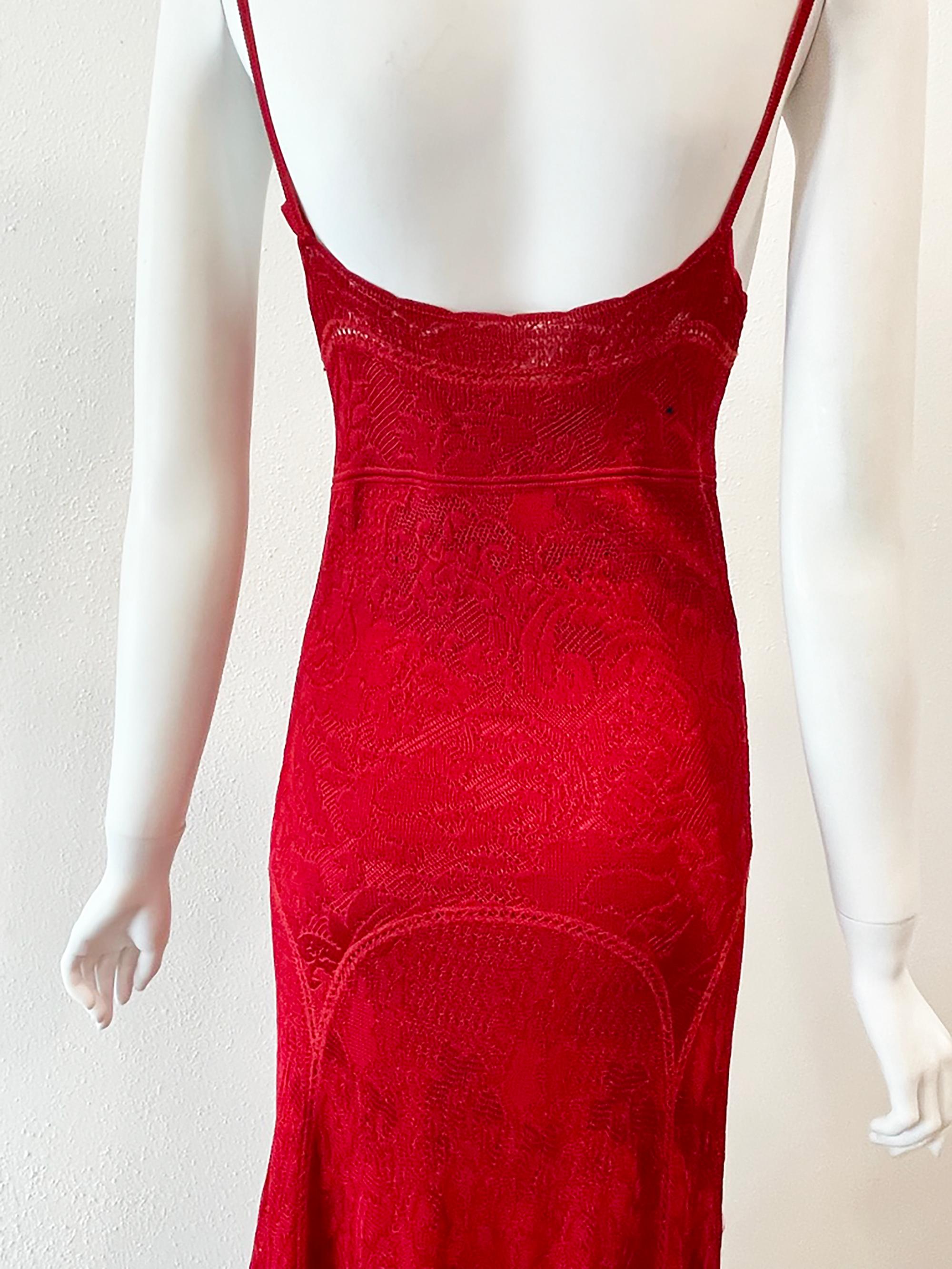 Red 2005 S/S Galliano Slip Dress
