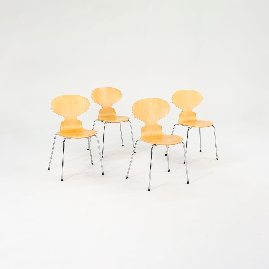 2005 Ensemble de quatre chaises Arne Jacobsen pour Fritz Hansen Ant 3101 en érable naturel en vente 3