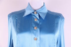 2005 SS Versace silk shirt blue