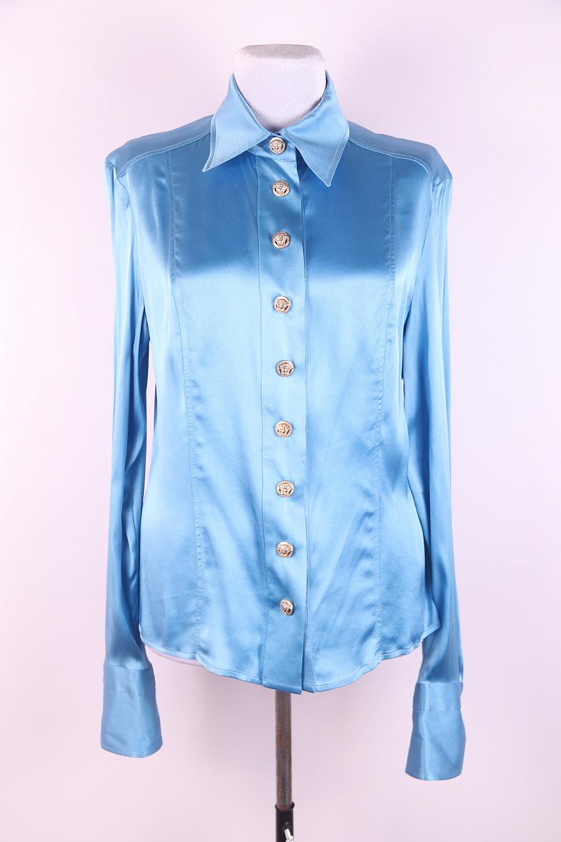 De las mujeres 2005 SS Versace camisa de seda azul en venta