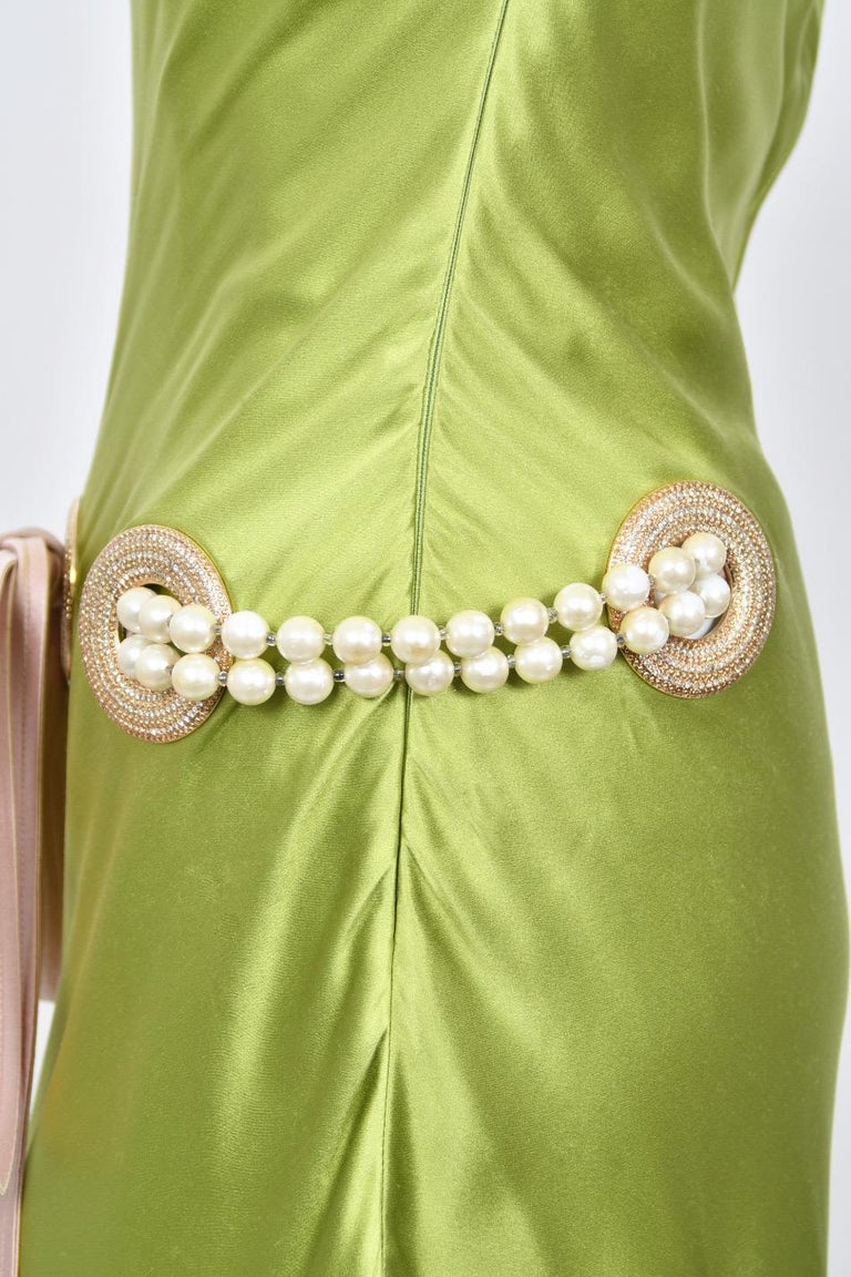 green dress with pearl necklace Coconut Mother of Pearl Pendant in Yellow Gold