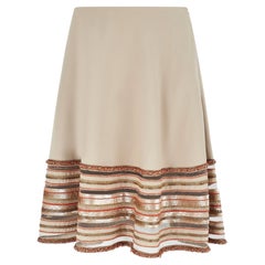 2005 Valentino Runway Documented Beige Skirt with Orange Beadwork