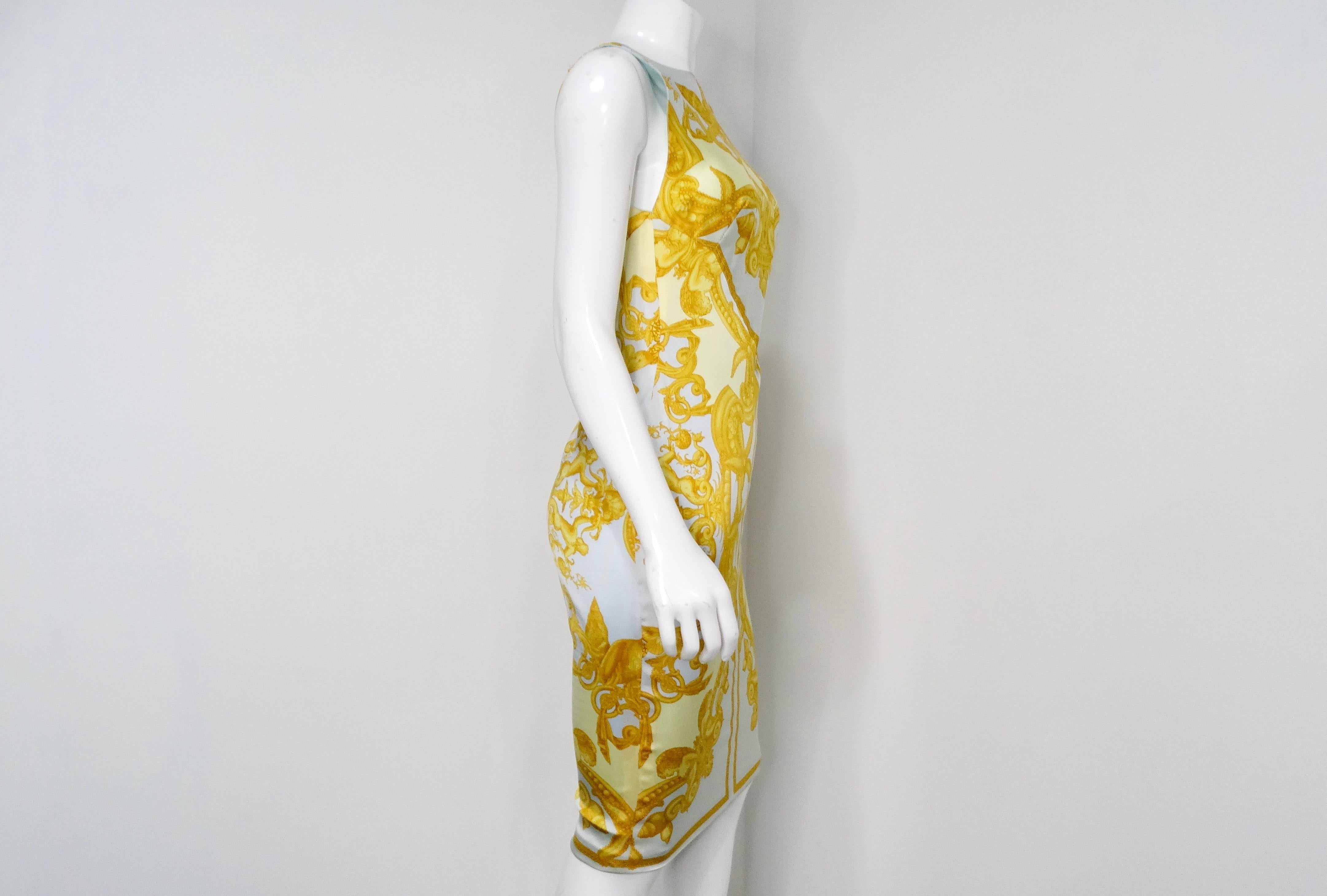 Versace S/S Runway 2005 - Robe midi dos nu imprimée en soie en vente 5
