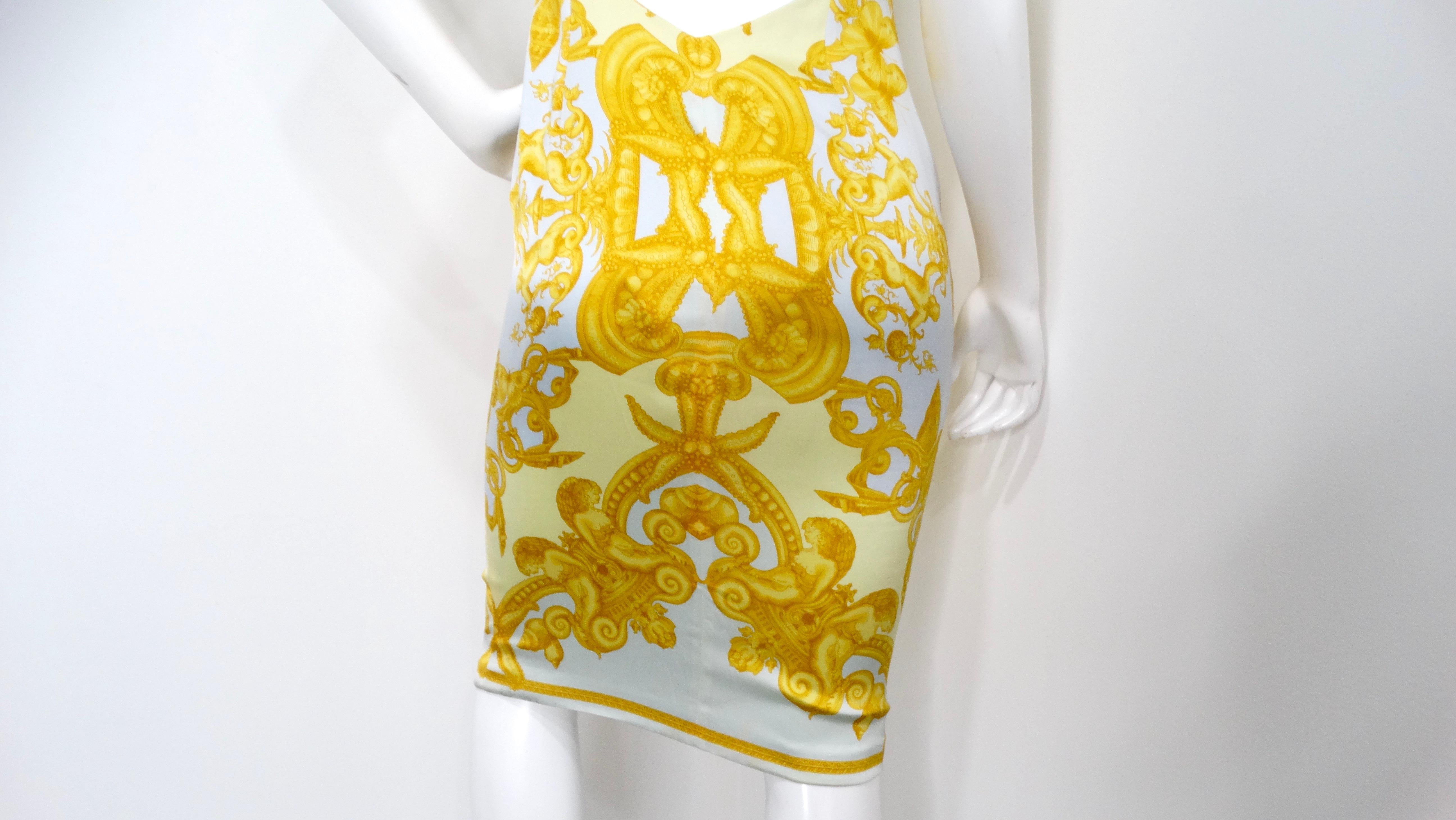 Versace S/S Runway 2005 - Robe midi dos nu imprimée en soie en vente 6