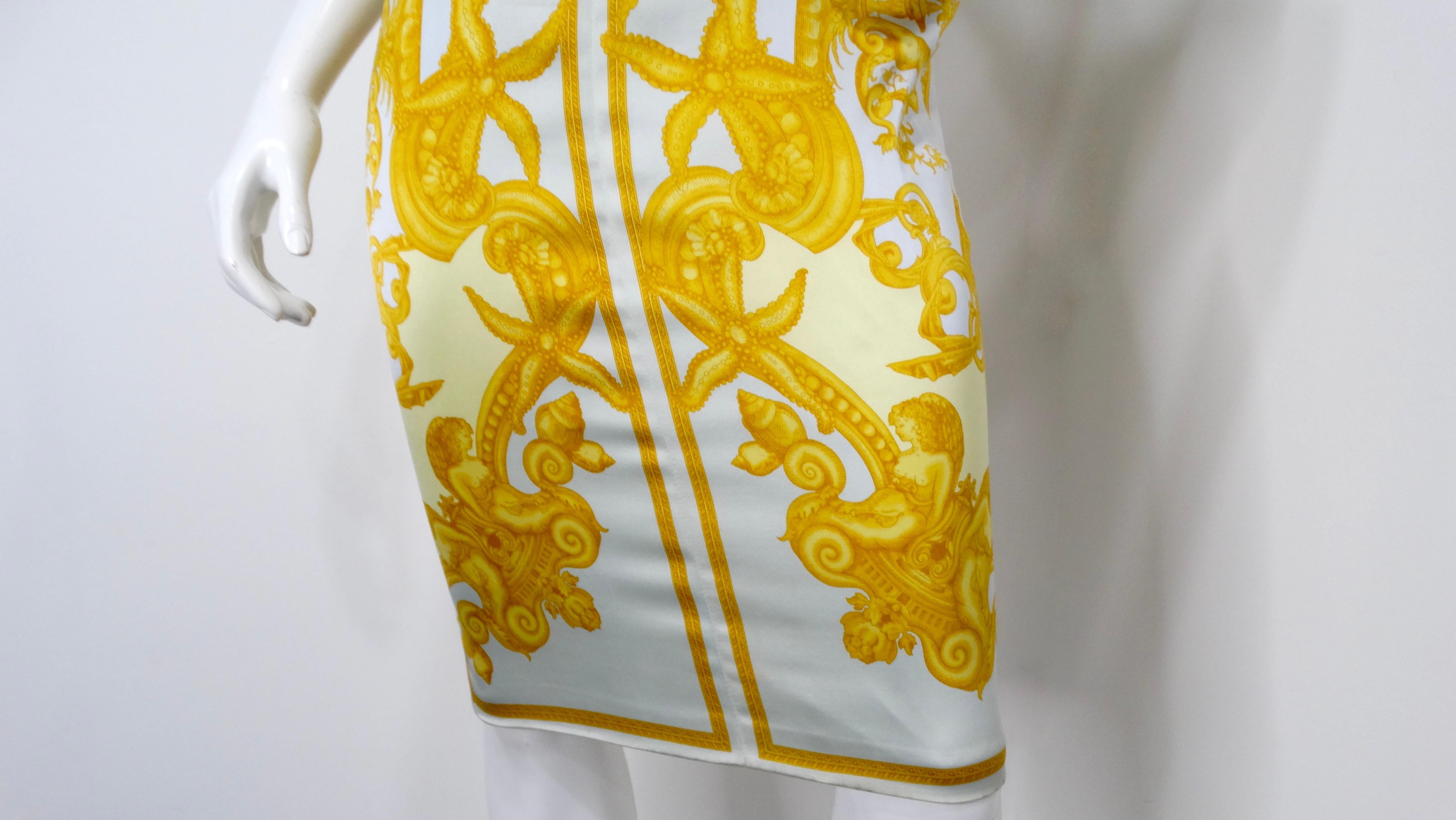 Versace S/S Runway 2005 - Robe midi dos nu imprimée en soie Pour femmes en vente