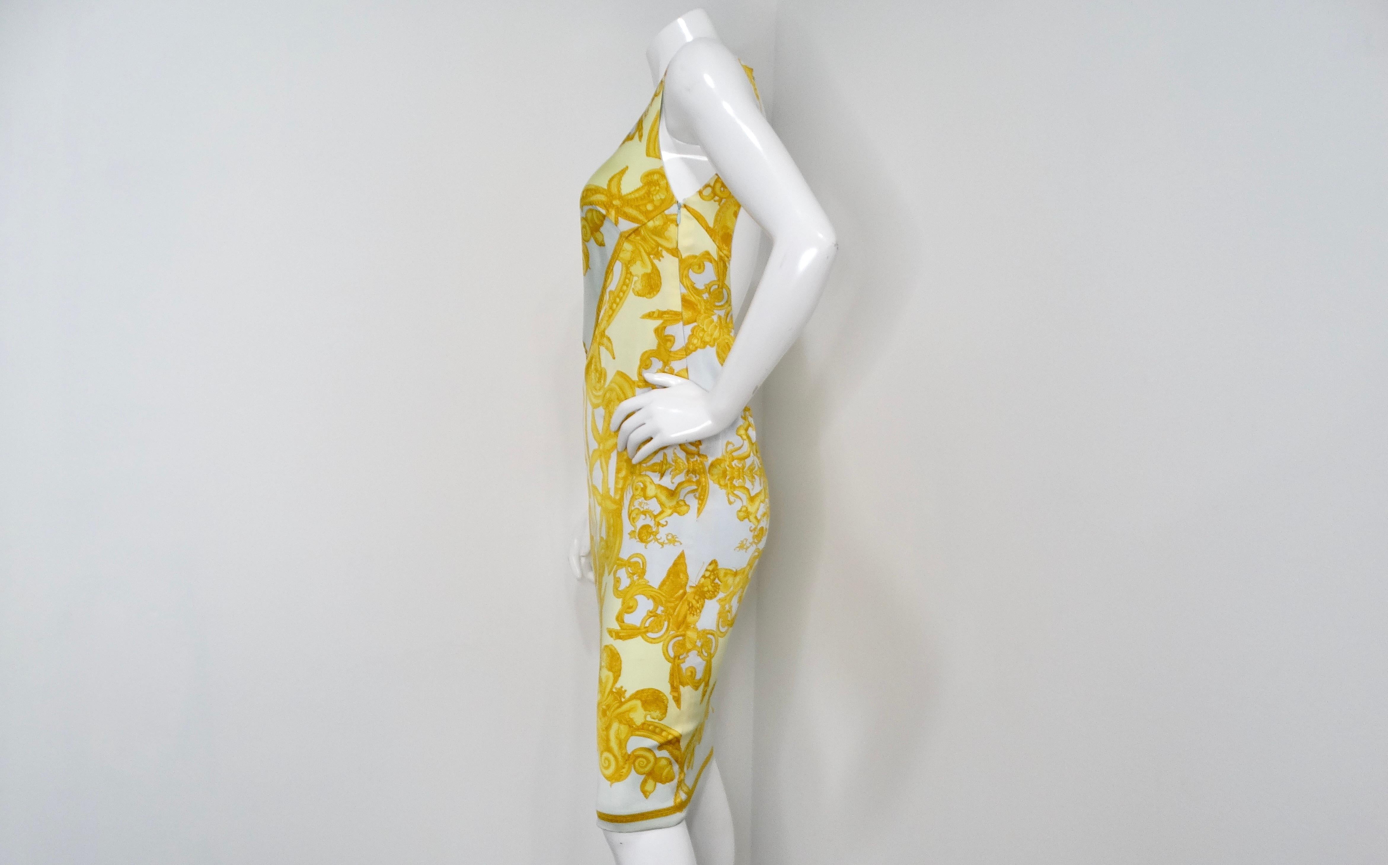 Versace S/S Runway 2005 - Robe midi dos nu imprimée en soie en vente 1