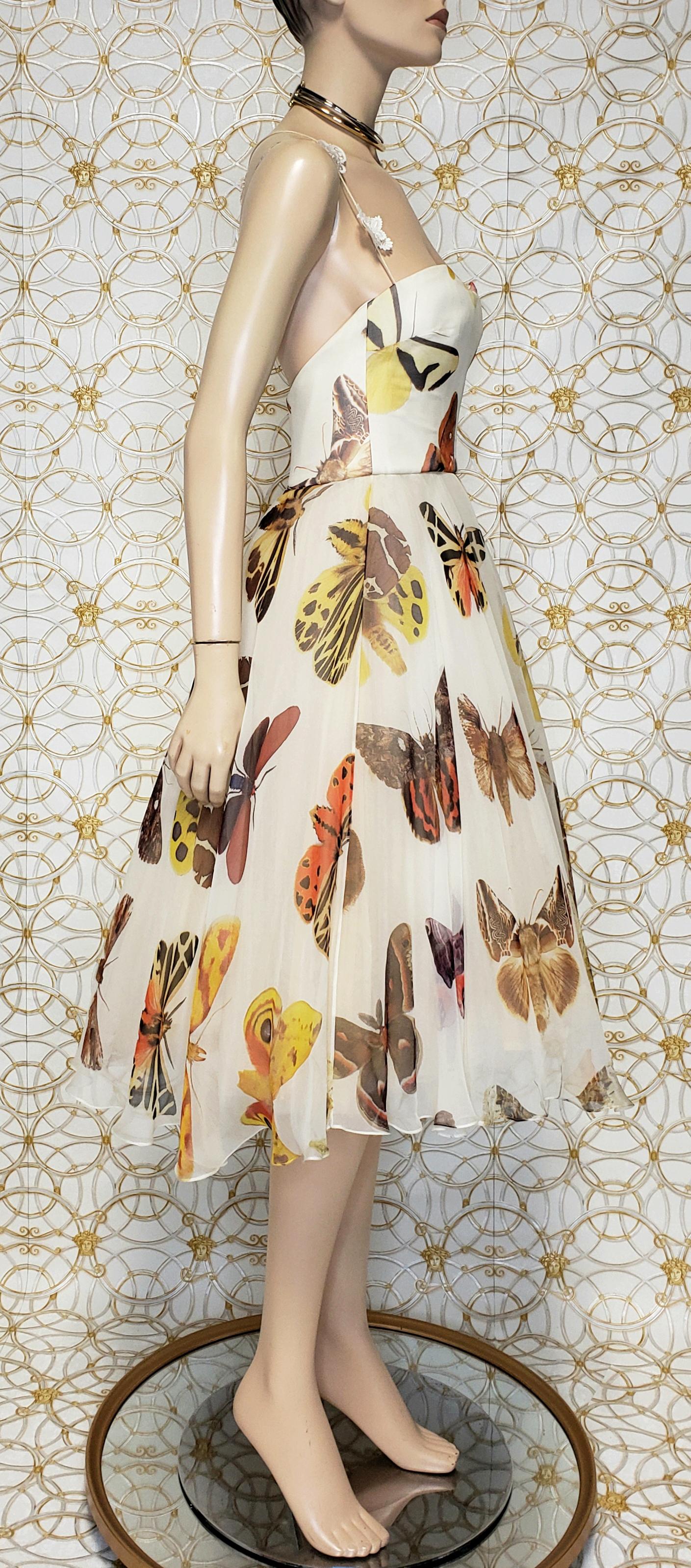 2005 Vintage Iconic Alexander McQueen butterfly print dress 3