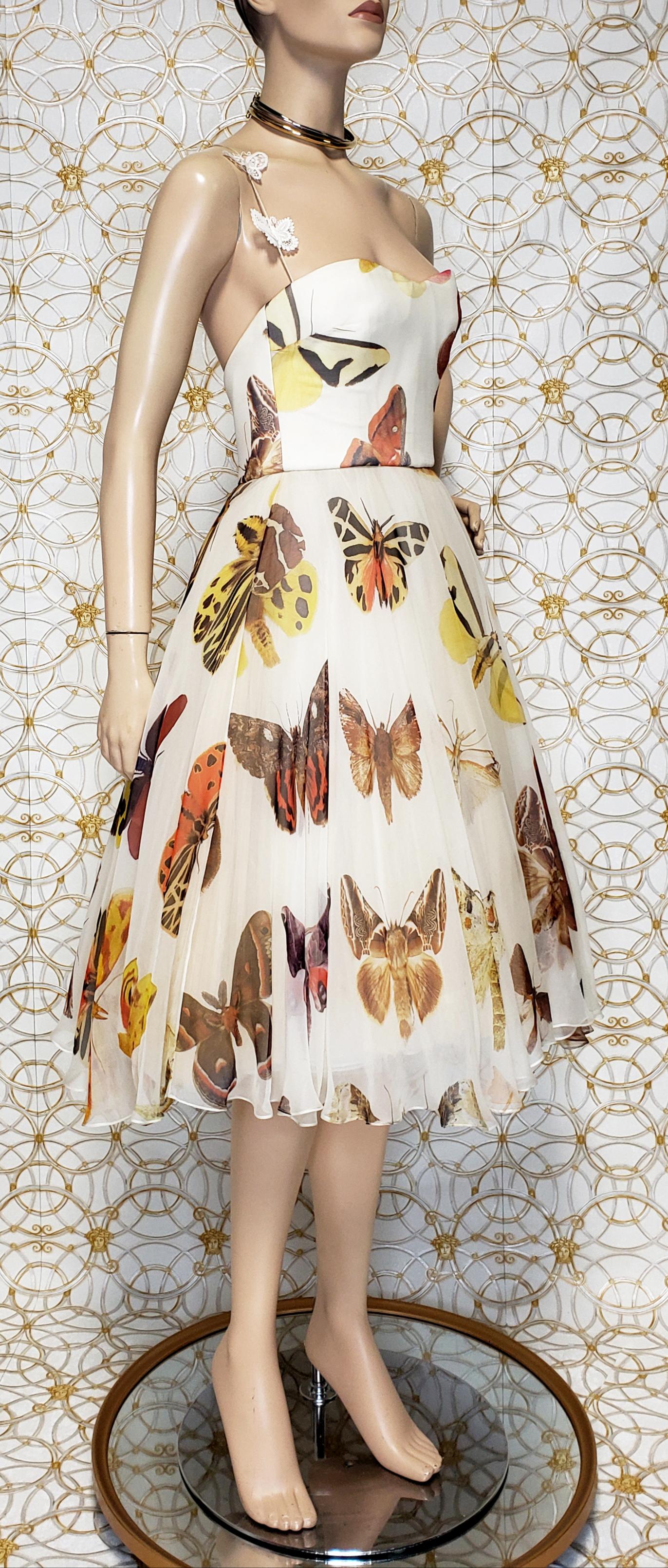 2005 Vintage Iconic Alexander McQueen butterfly print dress 4