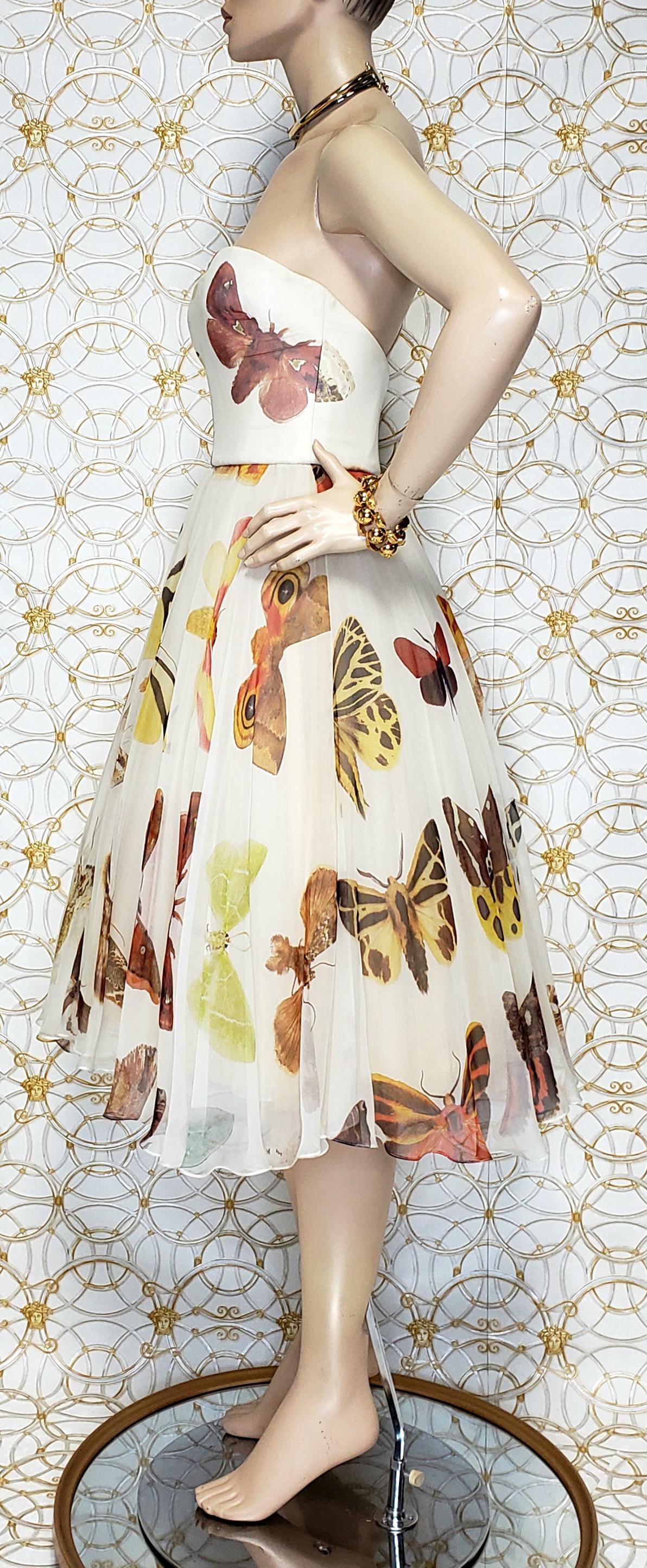 2005 Vintage Iconic Alexander McQueen butterfly print dress In Excellent Condition In Montgomery, TX