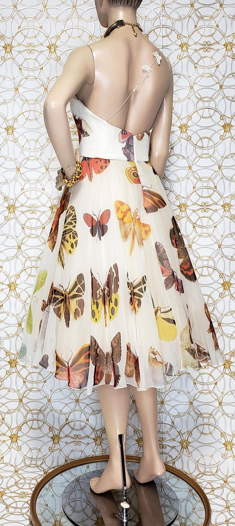 2005 Vintage Iconic Alexander McQueen butterfly print dress at 1stDibs