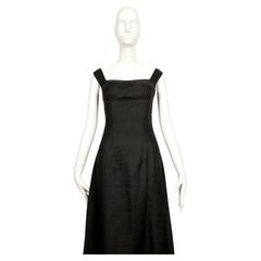 2005 YOHJI YAMAMOTO black ramie runway dress with padded bustier