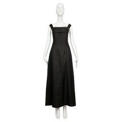 2005 YOHJI YAMAMOTO black ramie runway dress with padded bustier