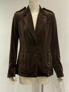 2005 Yves Saint Laurent velvet tailored military blazer