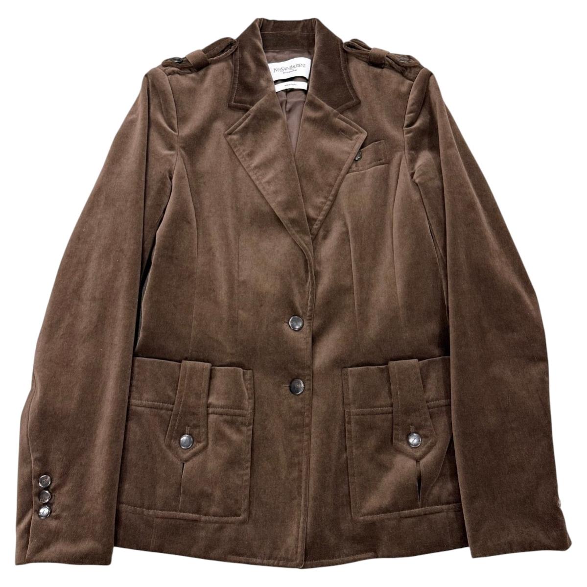 Giacca militare sartoriale in velluto Yves Saint Laurent del 2005 in vendita
