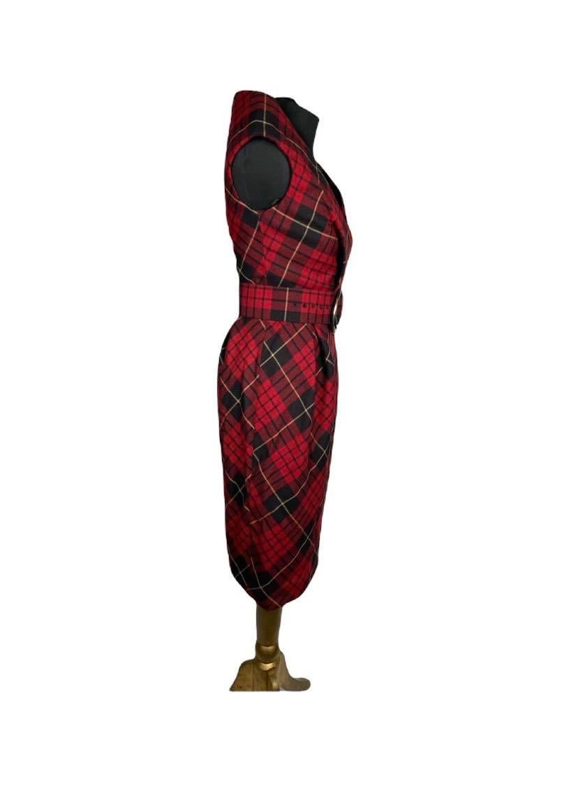 2006 A/W Alexander McQueen Tartan-Wollkleid, „The Widows of Culloden“ (Rot)