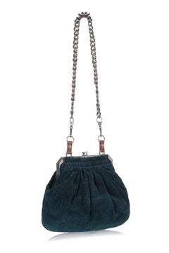 2006 Alber Elbaz for Lanvin Green Velvet Josephine Art Deco Shoulder Bag