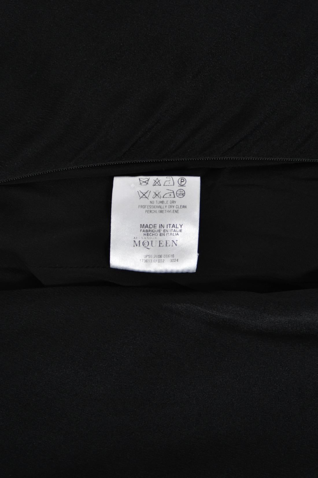 2006 Alexander McQueen Lifetime Black Silk Halter Bias-Cut Tiered Ruffle Gown 16