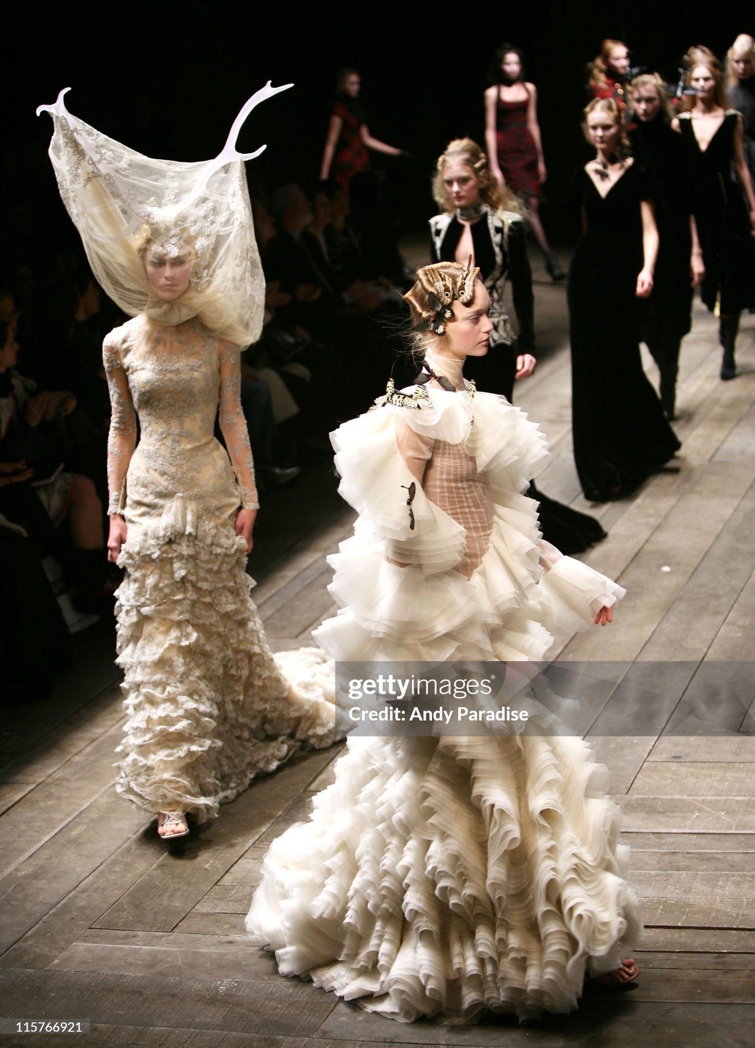 2006 Alexander McQueen Lifetime Black Silk Halter Bias-Cut Tiered Ruffle Gown 1