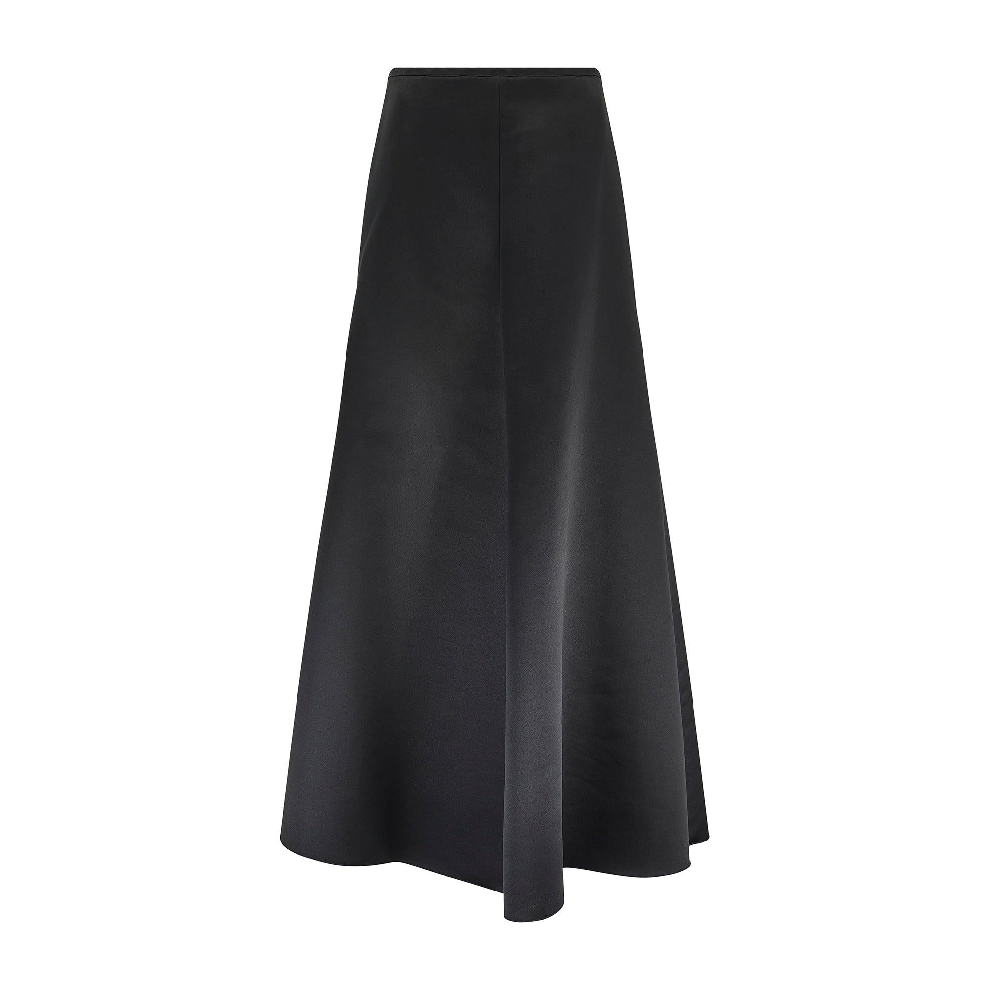 Women's 2006 Armani Collezioni Black Satin Bustier Top and Maxi-Skirt For Sale