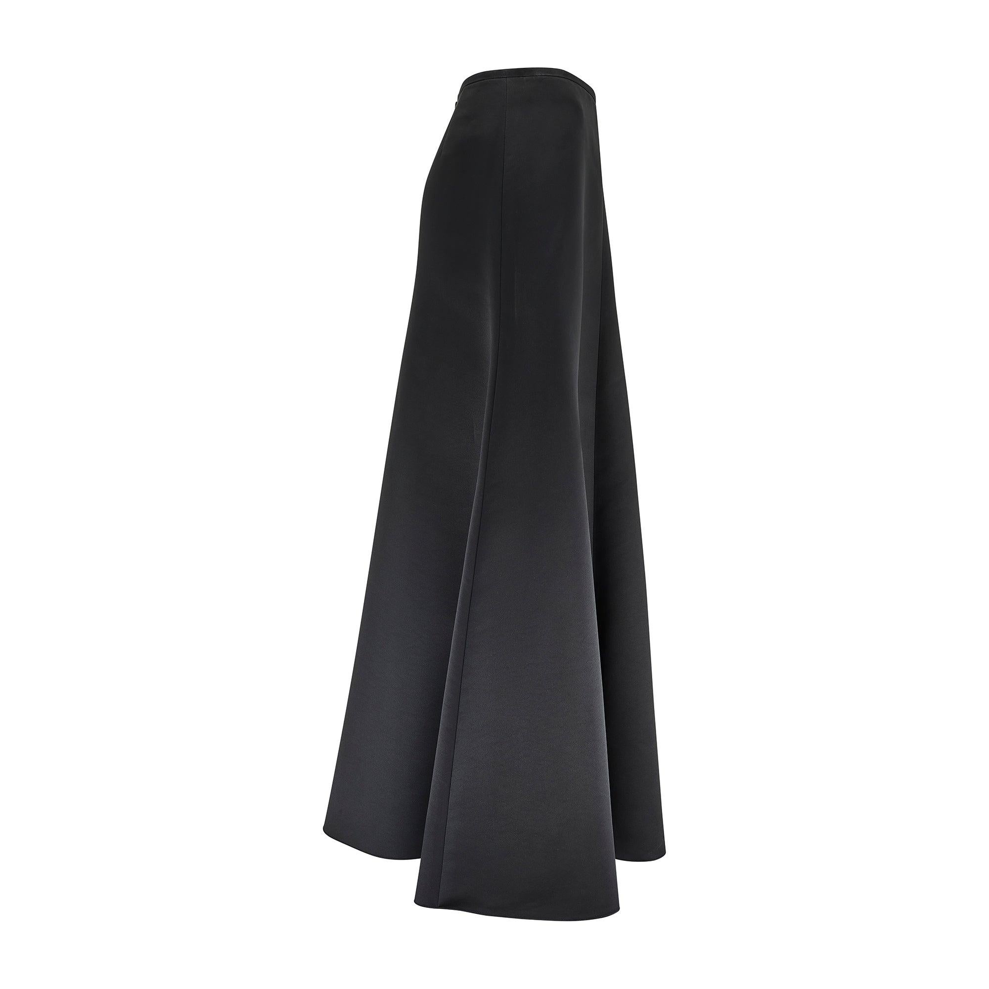 2006 Armani Collezioni Black Satin Bustier Top and Maxi-Skirt For Sale 1