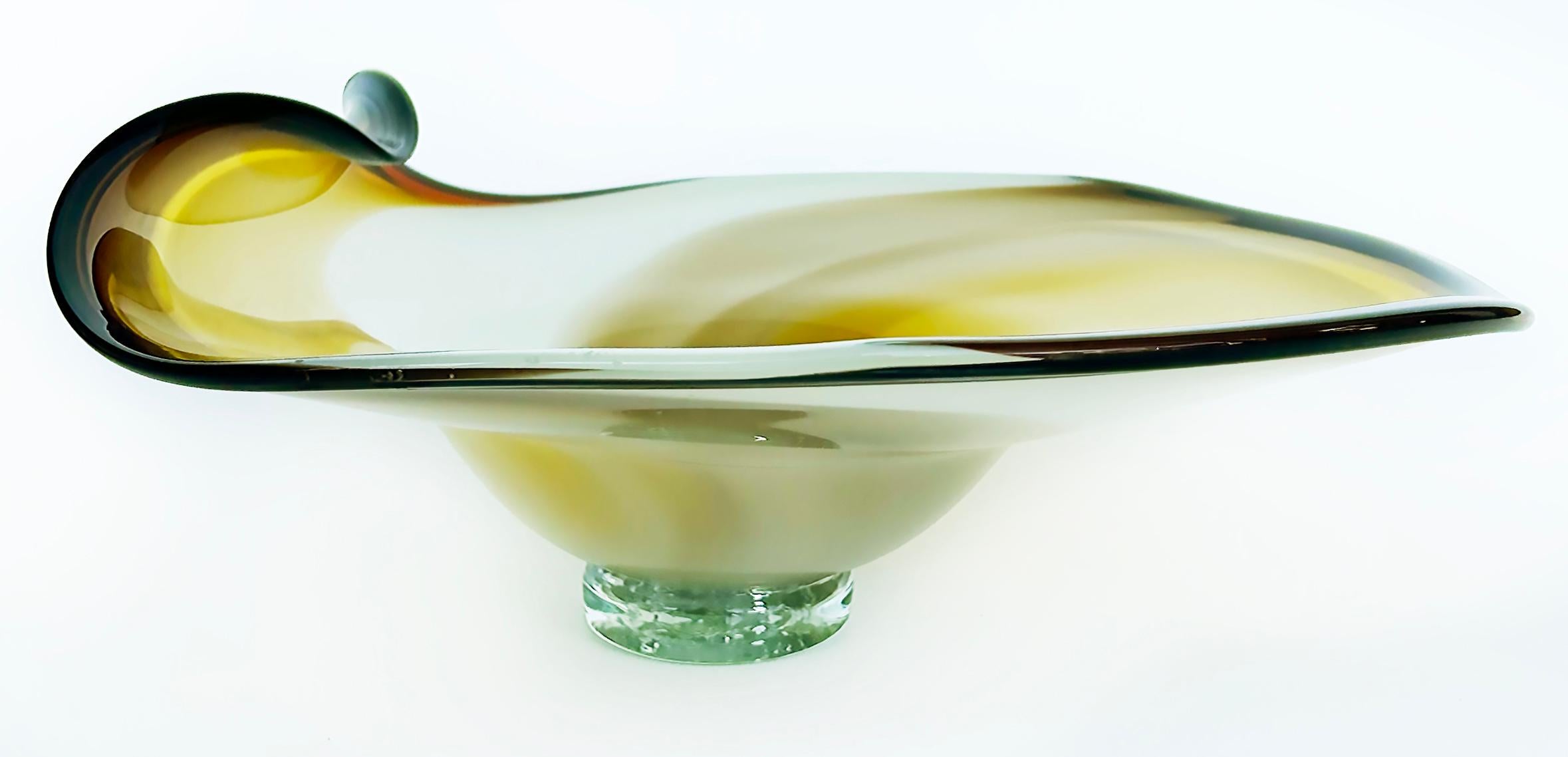 2006 Art Glass Centerpiece Bowl by John Nicholson Signed on Base, “The Wave” 

Offered for sale is an art glass 