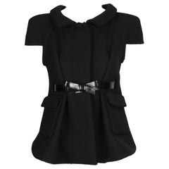 2006 BALENCIAGA Nicolas Ghesquiere black RUNWAY jacket with belt