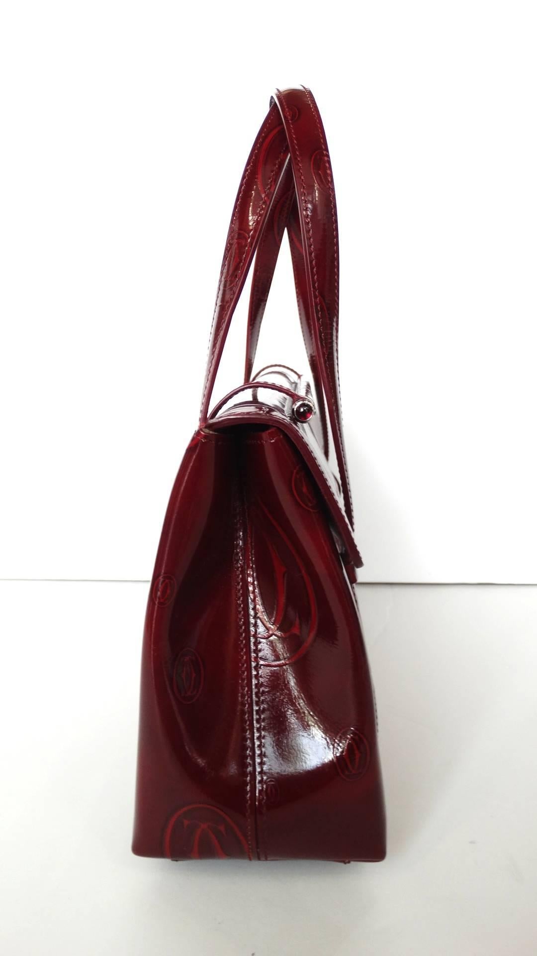 2006 Cartier Happy Birthday Bordeaux Embossed Patent Bag 2