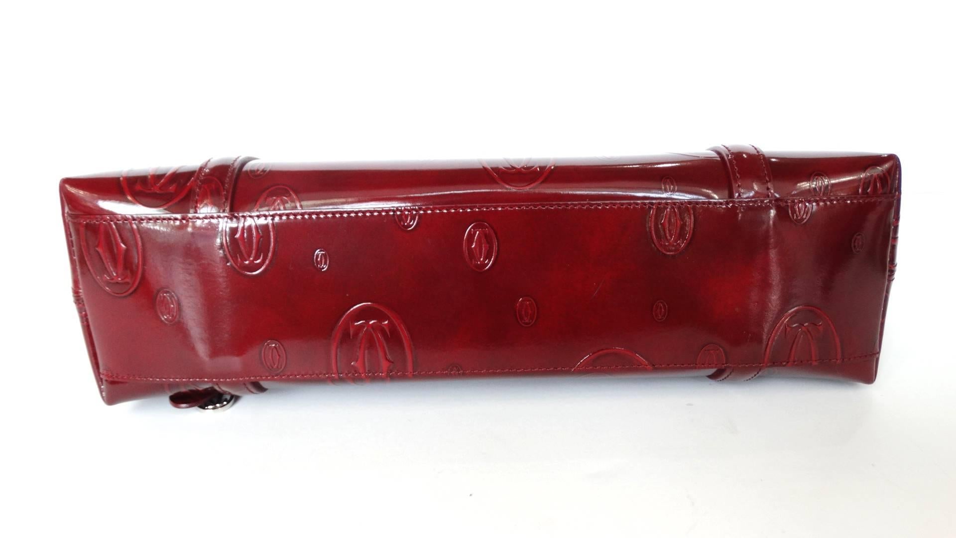 2006 Cartier Happy Birthday Bordeaux Embossed Patent Bag 3