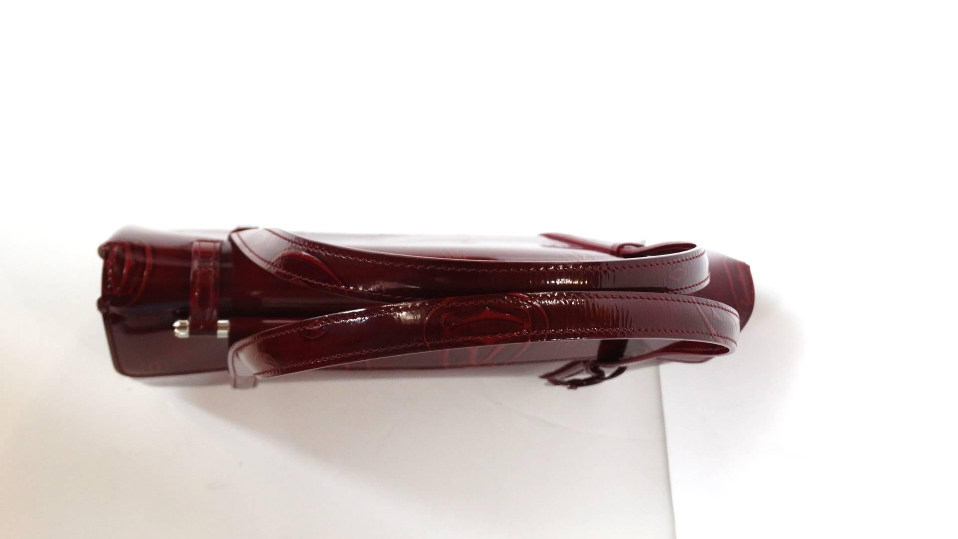2006 Cartier Happy Birthday Bordeaux Embossed Patent Bag 4