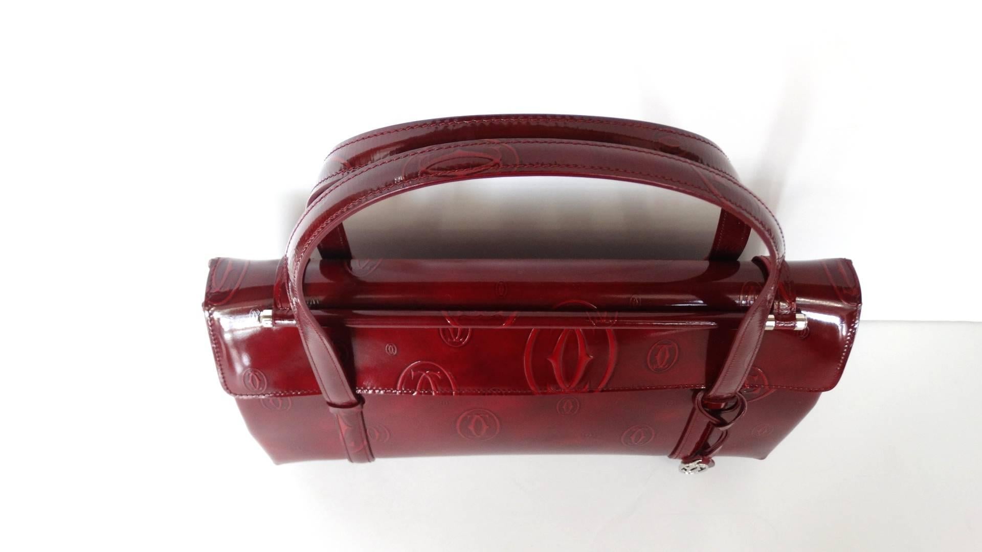 2006 Cartier Happy Birthday Bordeaux Embossed Patent Bag 5