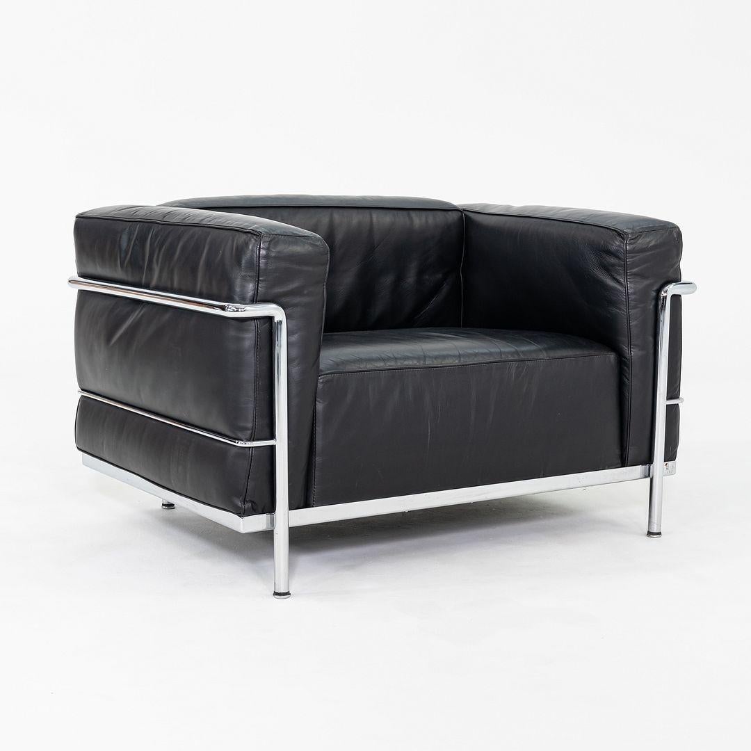 2006 Cassina Le Corbusier Jeanneret Perriand LC3 Club Lounge Chairs in Leather For Sale 3