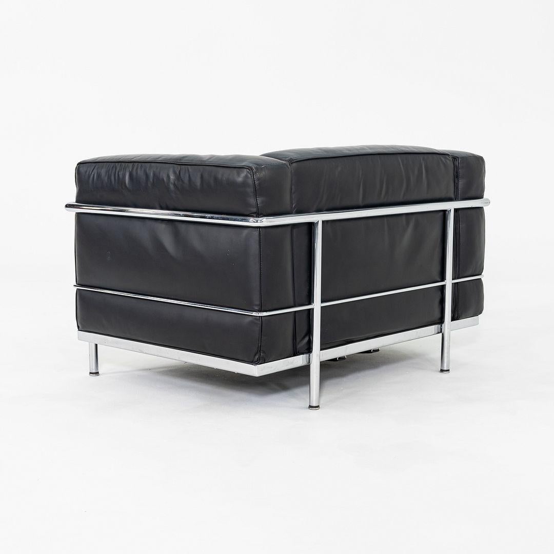 Modern 2006 Cassina Le Corbusier Jeanneret Perriand LC3 Club Lounge Chairs in Leather For Sale