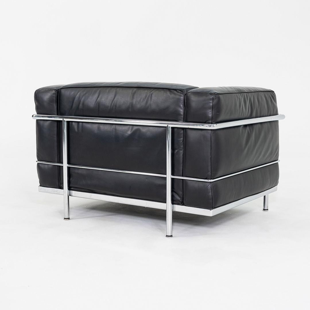 2006 Cassina Le Corbusier Jeanneret Perriand LC3 Club Lounge Chairs in Leather For Sale 1