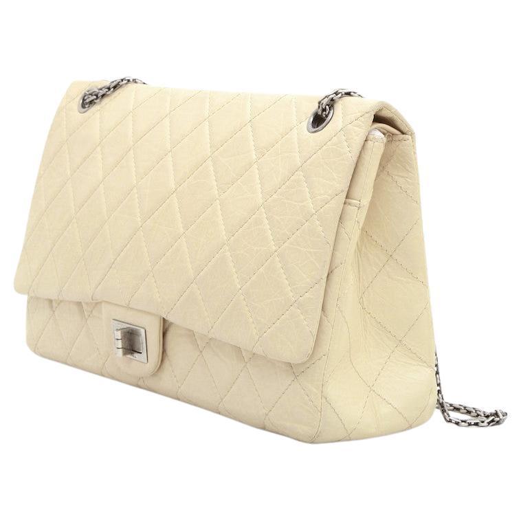 2006 Chanel 2.55 Ivory aged leather For Sale