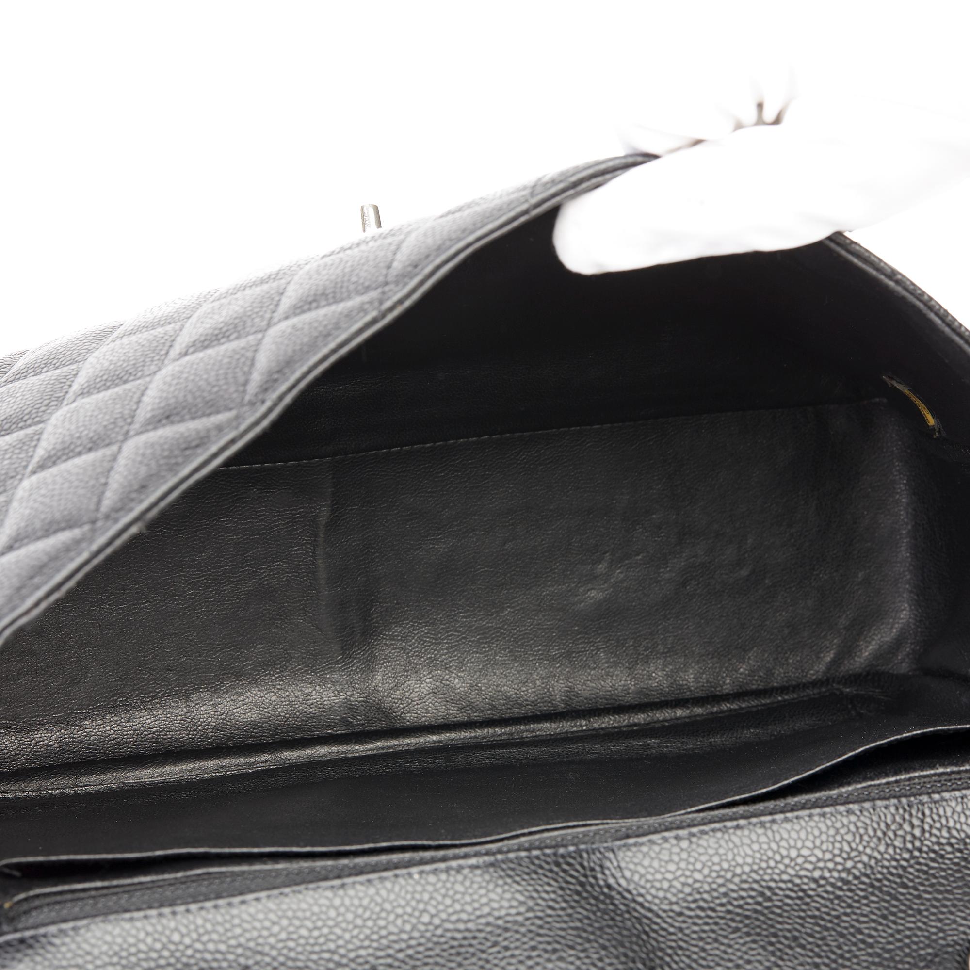 2006 Chanel Black Caviar Leather Jumbo  Classic Single Flap Bag 5