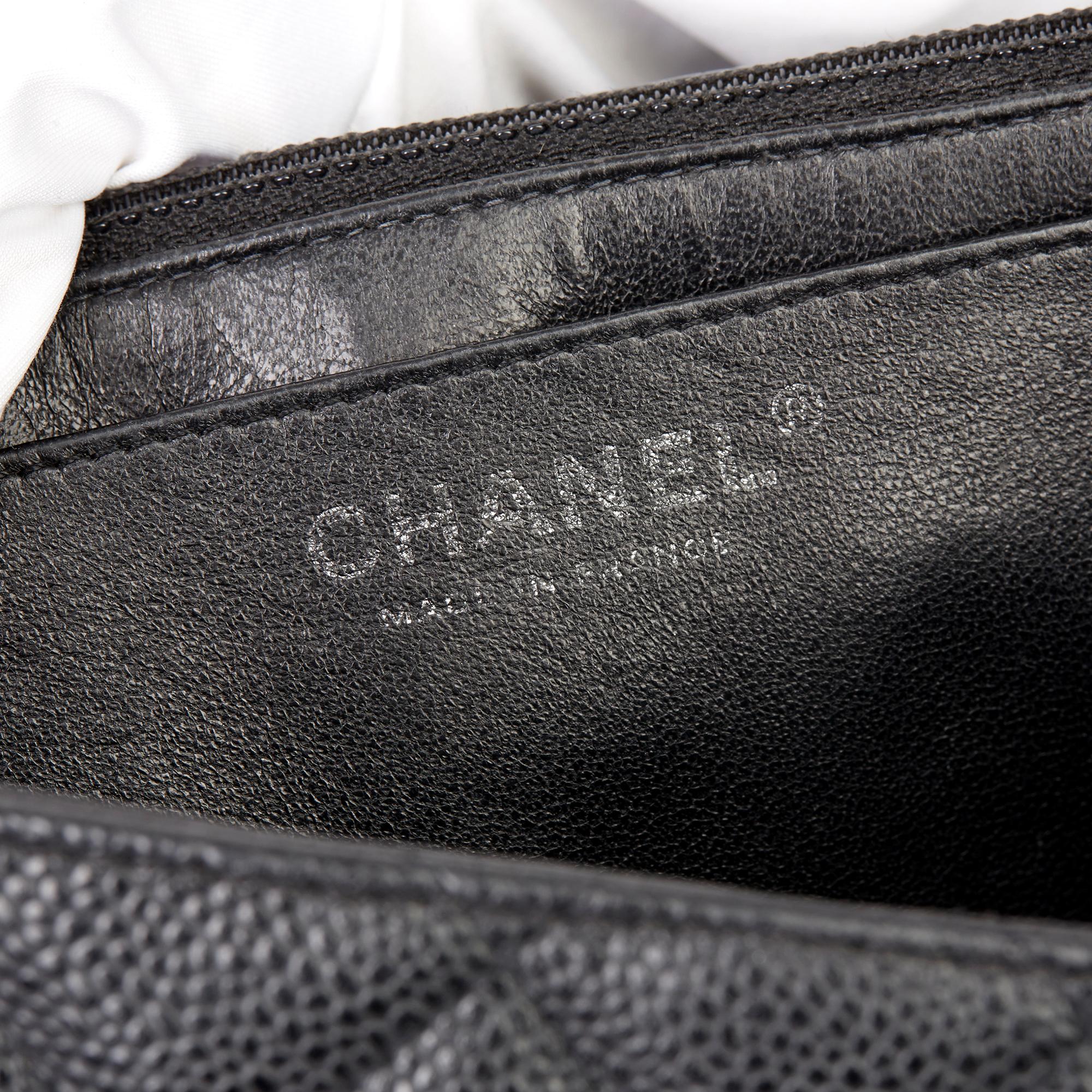 2006 Chanel Black Caviar Leather Jumbo  Classic Single Flap Bag  7