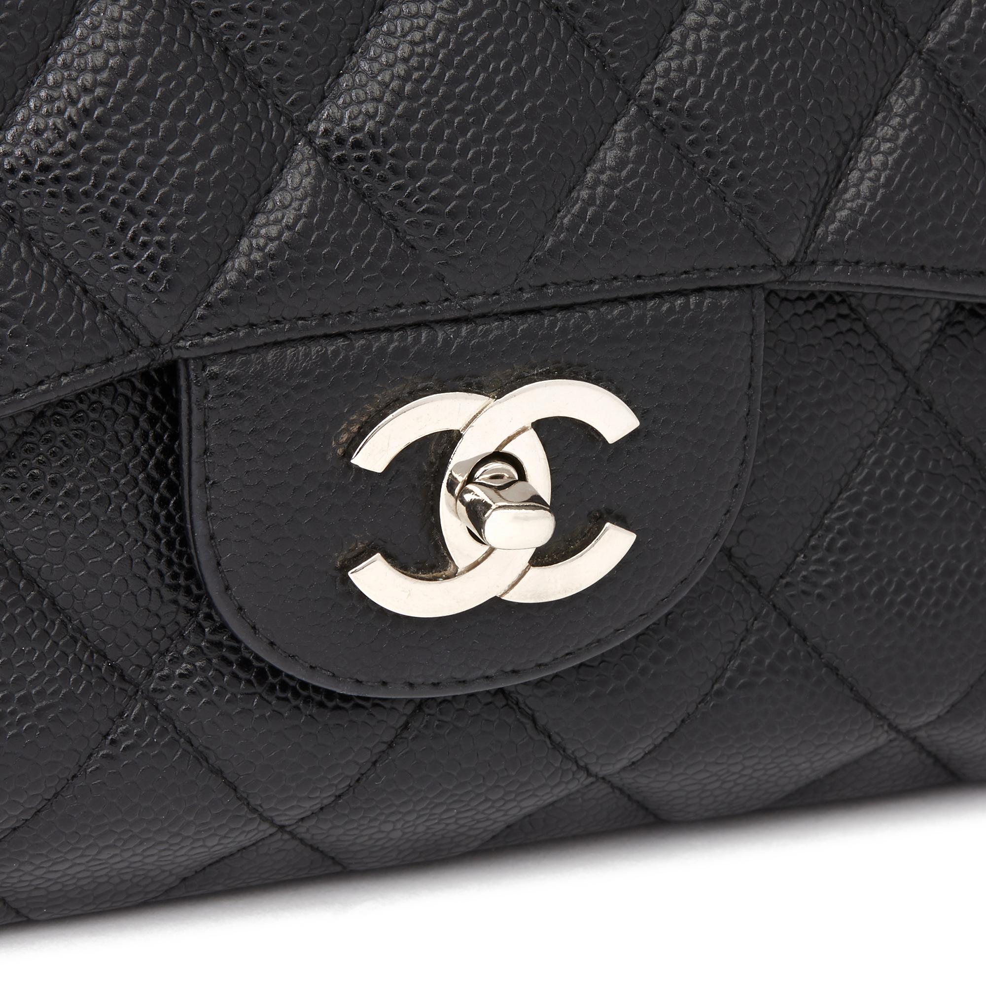 2006 Chanel Black Caviar Leather Jumbo  Classic Single Flap Bag  2